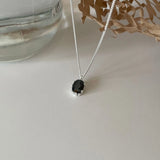 925 Silver Agate Oval Pendant Necklace