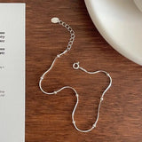 925 Silver Round Ball & Snakebone Chain Anklet Bracelet C-D31