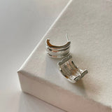 925 Silver Three-Rows Geometric Piercing Stud Earrings