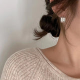 925 Silver Three-Rows Geometric Piercing Stud Earrings