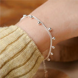 925 Silver Lucky Beads Chain Strand Bracelet Jewelry Gift