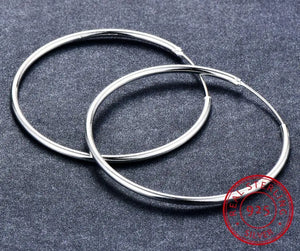 925 Silver Circle Round Hoop Earring for Women