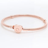 925 Silver Pan Bracelet Snake Chain for Women Beads Charm Jewelry