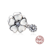 925 Sterling Silver Large Hole Red Box and Rose Pendant for Charm Bracelet