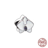 925 Sterling Silver Large Hole Red Box and Rose Pendant for Charm Bracelet