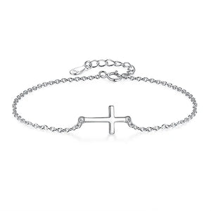 925 Silver CZ Crystal Charm Bracelet Wedding Jewelry Gift