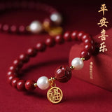 Cinnabar Dragon Year Lotus Bangle Purple Sand Emperor Lucky Bracelet