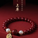 Cinnabar Dragon Year Lotus Bangle Purple Sand Emperor Lucky Bracelet