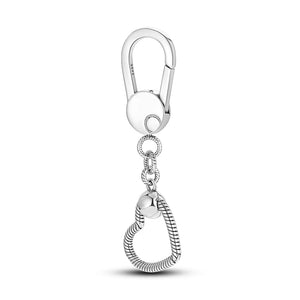 925 Sterling Silver Moment Key Ring Small Bag Charm Holder