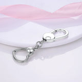 925 Sterling Silver Moment Key Ring Small Bag Charm Holder