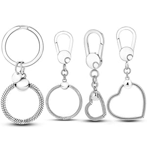 925 Sterling Silver Moment Key Ring Small Bag Charm Holder