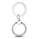 925 Sterling Silver Moment Key Ring Small Bag Charm Holder