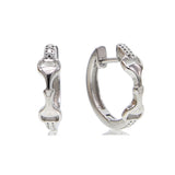 925 Sterling Silver Circle Horse Lover Equestrian Snaffle Bit Earring