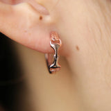 925 Silver Polished Huggie Circle Equestrian Bit Earring
