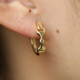 925 Silver Polished Huggie Circle Equestrian Bit Earring