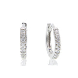 925 Silver CZ Pave Mini Clip Circle Earring 10mm