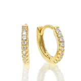925 Silver CZ Pave Mini Clip Circle Earring 10mm