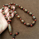 Buddhist Prayer Beads Bracelet Tibet Necklace Three Eyes Nine Eyes Bead Cinnabar