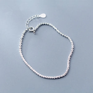 Italian 100% S925 Sterling Silver Sparkling Bracelet High Jewelry
