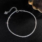 Italian S925 Sterling Silver Bracelet Sparkling Glitter High Jewelry
