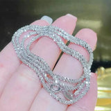 Italian Sterling Silver Sparkling Clavicle Chain Necklace
