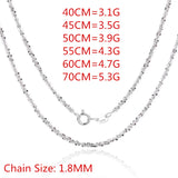 Italian Sterling Silver Necklace Clavicle Chain High Jewelry For Woman