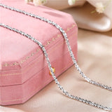 Italian Sterling Silver Necklace Clavicle Chain High Jewelry For Woman