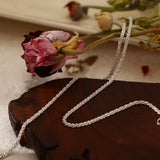 Italian S925 Sterling Silver Necklace Sparkling Clavicle Chain