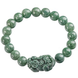 Natural A Jadeite Pixiu Hand String Bean Green Jade Bracelet