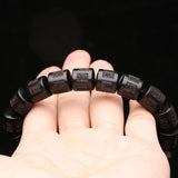 Natural Wood Tibetan Buddhist Bracelet 12mmx12mm Beaded Wood Jewelry