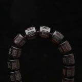 Natural Wood Tibetan Buddhist Bracelet 12mmx12mm Beaded Wood Jewelry