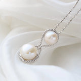 Freshwater Pearl 925 Silver Pendant Lady 18K Plated Jewelry Gift