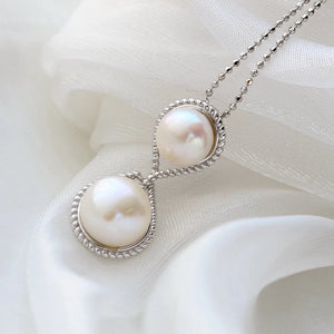Freshwater Pearl 925 Silver Pendant Lady 18K Plated Jewelry Gift