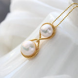 Freshwater Pearl 925 Silver Pendant Lady 18K Plated Jewelry Gift