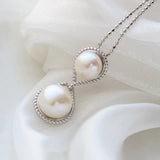 Freshwater Pearl 925 Silver Pendant Lady 18K Plated Jewelry Gift