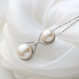 Freshwater Pearl 925 Silver Pendant Lady 18K Plated Jewelry Gift