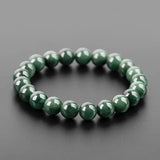 Natural Myanmar Jadeite Waxy Seed Oil Green Bracelet 9mm Ice Seed Jade Beads