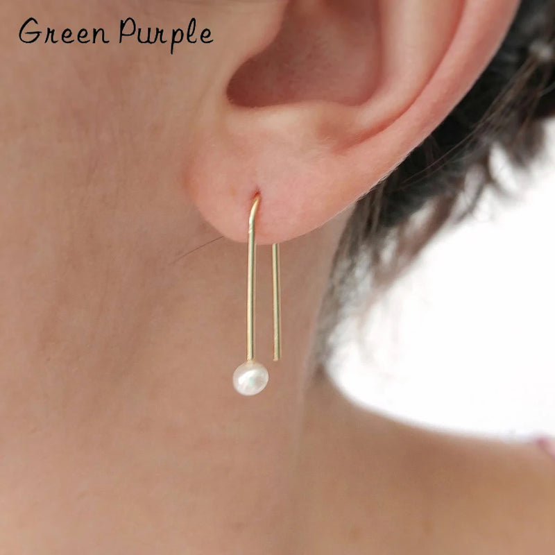 Natural Pearl Earrings 14K Filled Drop Earrings Boho Jewelry