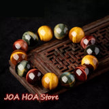 Red Yellow Tiger Eye Hand String Clear Stone Bangles Crystal Bracelet