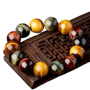 Red Yellow Tiger Eye Hand String Clear Stone Bangles Crystal Bracelet