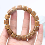 Natural Sandalwood Wood Tibetan Buddhism 12mmx12mm 18 Bead Bracelet