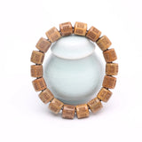 Natural Sandalwood Wood Tibetan Buddhism 12mmx12mm 18 Bead Bracelet