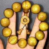 Sichuan Golden Silk Nanmu Bracelet Phoebe Zhennan Buddha Beads Handstring 108Pcs