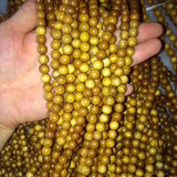 Sichuan Golden Silk Nanmu Bracelet Phoebe Zhennan Buddha Beads Handstring 108Pcs
