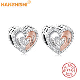 925 Silver Mother Son Daughter Heart Charms Bracelet Necklace Jewelry
