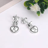 925 Silver Love Locks Heart Stud Earrings Wedding Gift