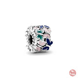 925 Sterling Silver Butterfly Spacer Clip Charm Bead