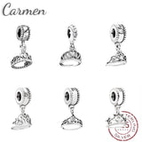925 Silver Rose Pendant Clip Charms CZ for Bracelets