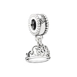 925 Sterling Silver Rose Pendant Clip Charms CZ for Bracelets