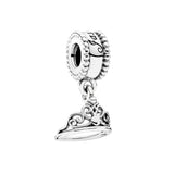 925 Silver Rose Pendant Clip Charms CZ for Bracelets